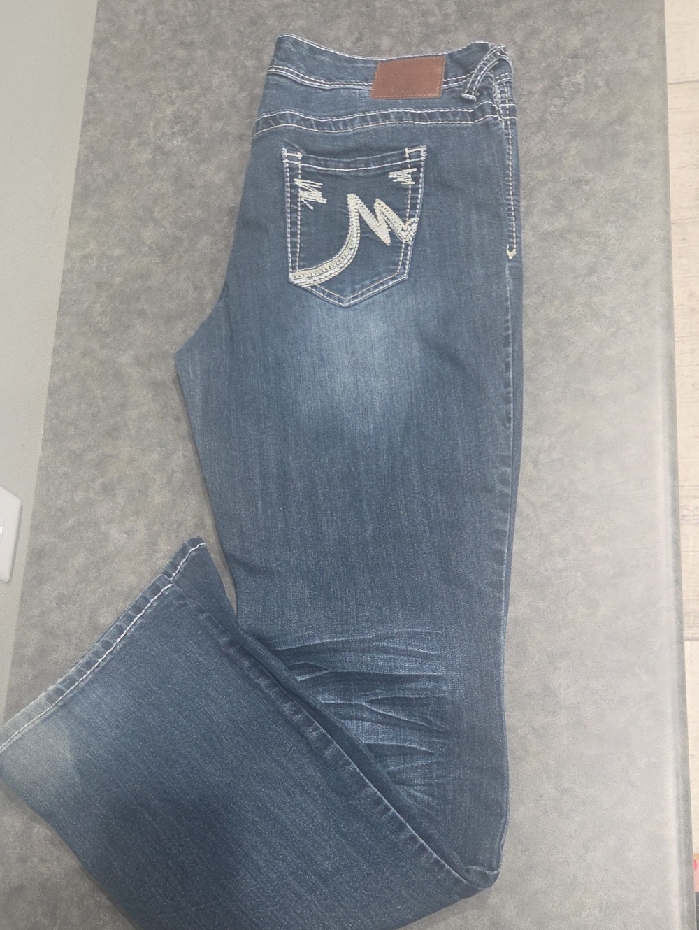 11/12 Long Maurices Women's Straight Leg Jeans in Dark Blue Denim